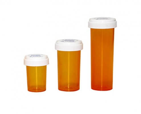 30Dram Amber Plastic Reversible Cap Vials