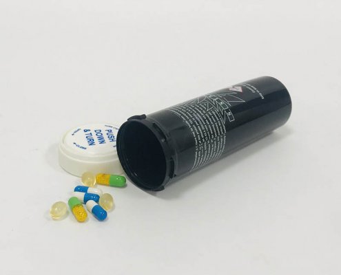 Plastic Vial With Reversible Cap