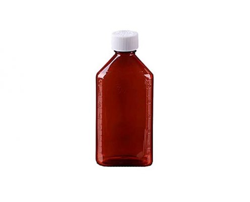 12oz Amber Oval Liquid Bottle With CR Cap