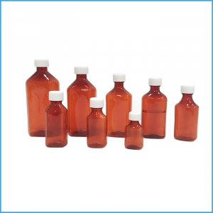 Amber Oval Liquid Medicine Bottles With Screw Cap