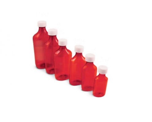 Amber Oval Liquid Medicine Bottles With Screw Cap