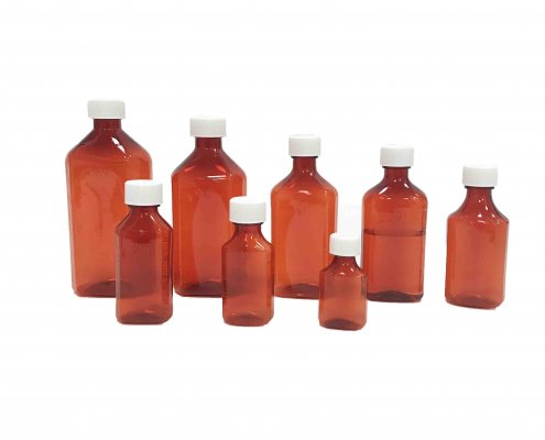 Amber Oval Liquid Medicine Bottles With Screw Cap