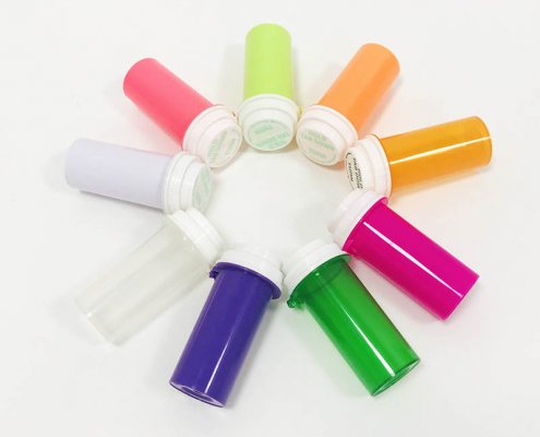 Colorful Hold Tab Down And Turn Medicine Bottle