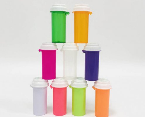 Colorful Hold Tab Down And Turn Medicine Bottle