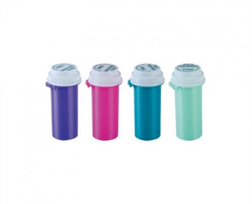 Colorful Hold Tab Down And Turn Medicine Bottle